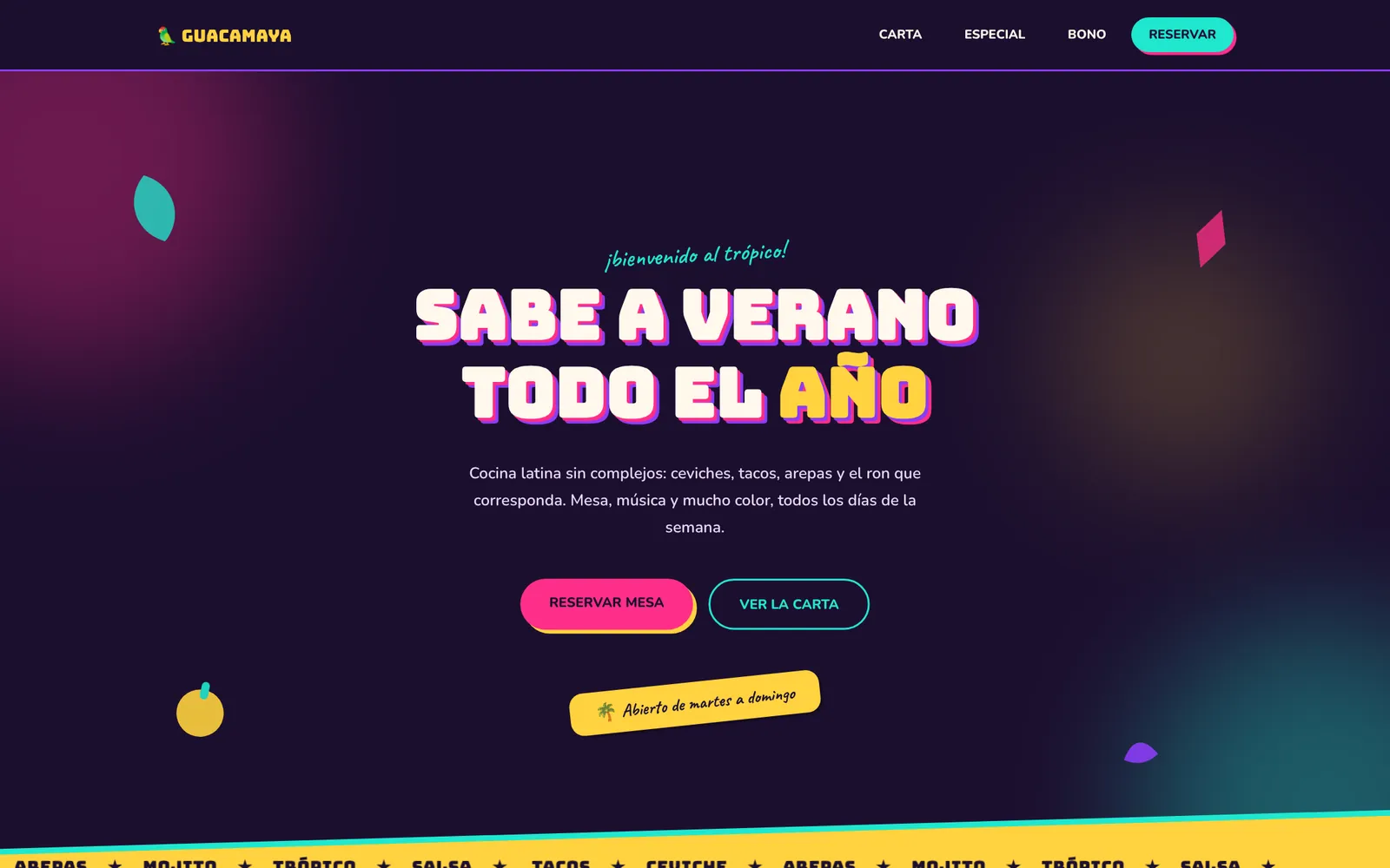 Web de GUACAMAYA, portada