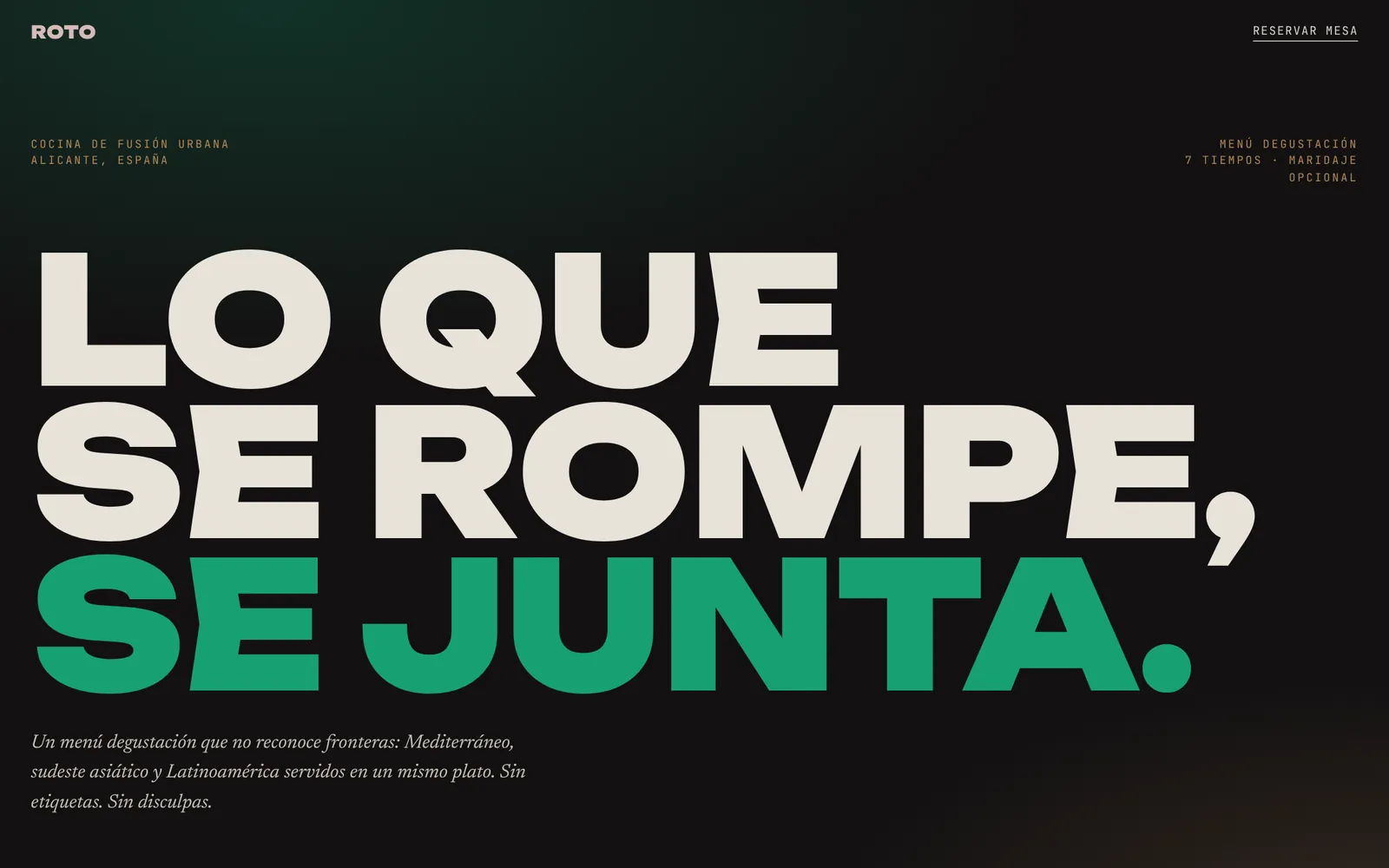 Web de ROTO, portada