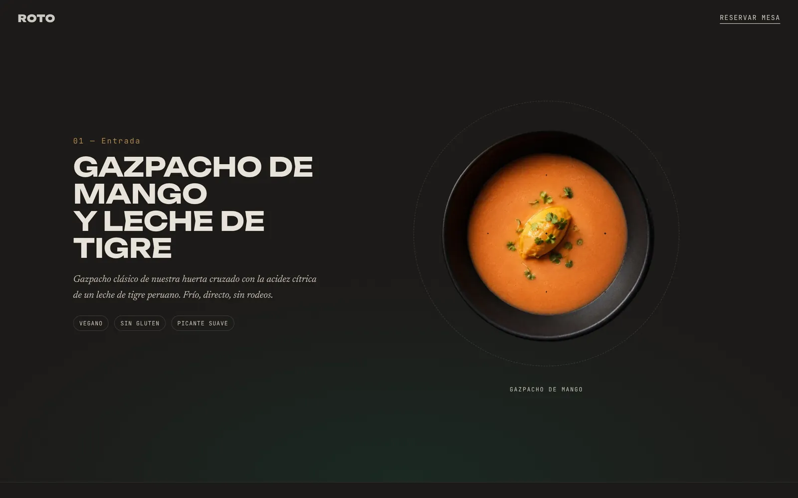 Web de ROTO, platos