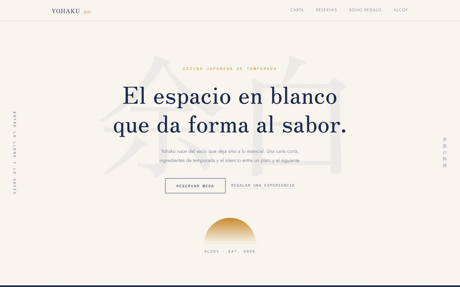 Web de YOHAKU, portada
